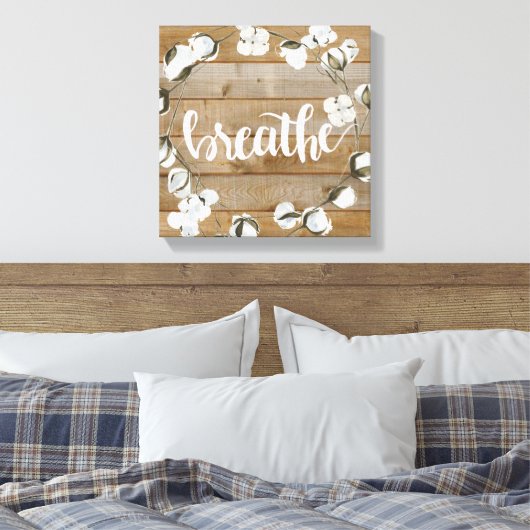 Farmhouse Inspiration - Breathe Canvas Afdruk (Insitu (Slaapkamer))