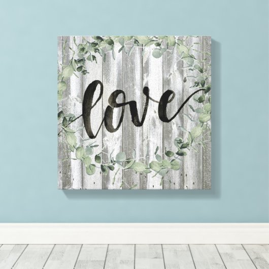 Farmhouse Inspiration - Love Canvas Afdruk (Insitu (Houten vloer))