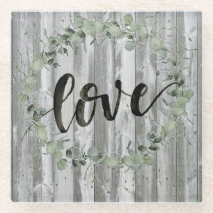 Farmhouse Inspiration - Love Glazen Onderzetter