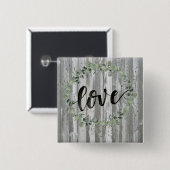 Farmhouse Inspiration - Love Vierkante Button 5,1 Cm (Voorkant /achterkant)