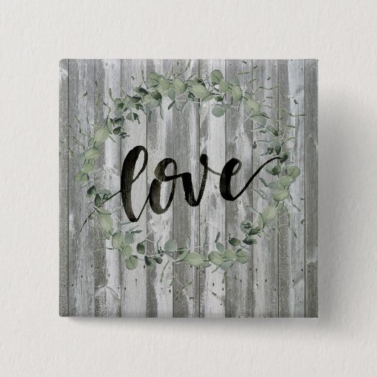 Farmhouse Inspiration - Love Vierkante Button 5,1 Cm (Voorkant)