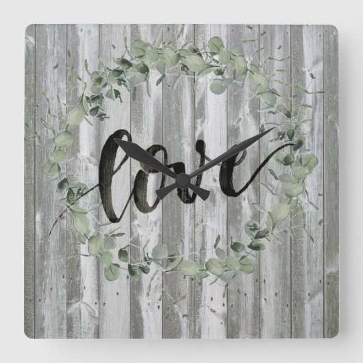 Farmhouse Inspiration - Love Vierkante Klok (Voorkant)