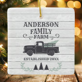 Farmhouse kerstboomfamilie Boerderij op maat Keramisch Ornament