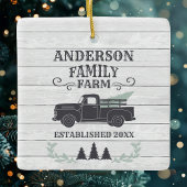 Farmhouse kerstboomfamilie Boerderij op maat Keramisch Ornament