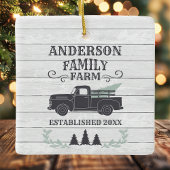 Farmhouse kerstboomfamilie Boerderij op maat Keramisch Ornament