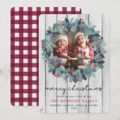 Farmhouse Kerstmis met foto Holiday Kaart (Voorkant / Achterkant)