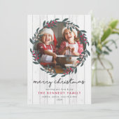 Farmhouse Kerstmis met foto Holiday Kaart (Staand voorkant)