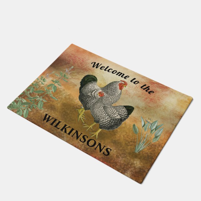 Farmhouse Kippen Doormat Deurmat (Schuin)