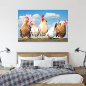 Farmhouse Kippen op Cloudy Summer Day Canvas P (Insitu (Slaapkamer))