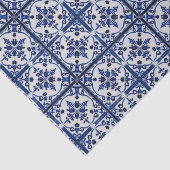 Farmhouse Kitchen Country Style Blue op White Tege Tissuepapier (Detail)