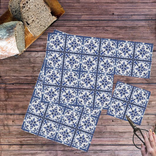 Farmhouse Kitchen Country Style Blue op White Tege Tissuepapier