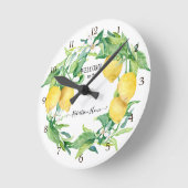 Farmhouse Kitchen Lemon Greenery Wreath Yellow Ronde Klok (Hoek)