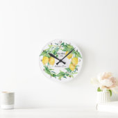 Farmhouse Kitchen Lemon Greenery Wreath Yellow Ronde Klok (Huis)
