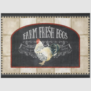 Farmhouse Kitchen Rooster Boerderij Fresh Egg Deco Tissuepapier