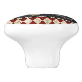 Farmhouse Kitchen Rooster Chalkboard Black n White Keramische Knop (Zijkant)