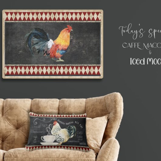 Farmhouse Kitchen Rooster Red Gold Black Ontworpen Tissuepapier