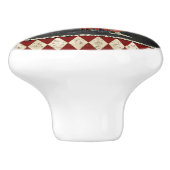 Farmhouse Kitchen Rooster Red Gold Blue Chalkboard Keramische Knop (Zijkant)