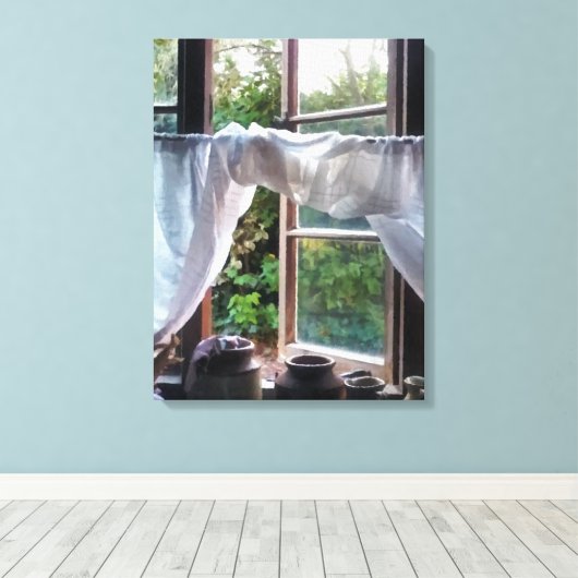 FARMHOUSE KITCHEN WINDOW CANVAS AFDRUK (Insitu (Houten vloer))