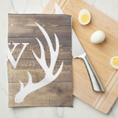 Farmhouse Light Barn Wood Plantages Antlers Monogr Theedoek (Quarter Fold)