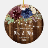 Farmhouse Lights Gepersonaliseerd voor 1 Kerstmis Keramisch Ornament (Achterkant)