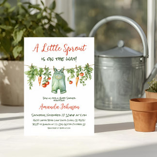 Farmhouse Little Sprout Clothesline Baby Shower Kaart