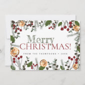 Farmhouse Merry Kerstmis Rustic foliage Family Feestdagenkaart (Voorkant)