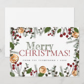 Farmhouse Merry Kerstmis Rustic foliage Family Feestdagenkaart (Voorkant / Achterkant)