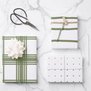 Farmhouse Modern Soft Green Kerstmis Inpakpapier Vel