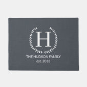 Farmhouse Monogram Navy Doormat Deurmat (Voorkant)