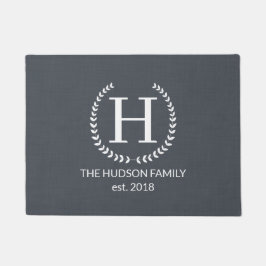 Farmhouse Monogram Navy Doormat Deurmat