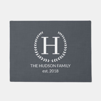 Farmhouse Monogram Navy Doormat Deurmat