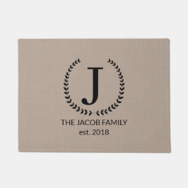 Farmhouse Monogram Tan Doormat Deurmat