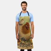Farmhouse Mother Hen and Baby Chicks Apron Schort (Gedragen)