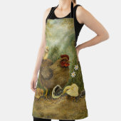 Farmhouse Mother Hen and Baby Chicks Apron Schort (Insitu)