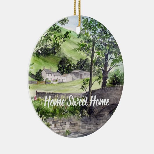 Farmhouse nabij Thirlmere, Lake District, Engeland Keramisch Ornament (Rechts)