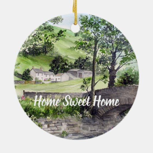 Farmhouse nabij Thirlmere, Lake District, Engeland Keramisch Ornament (Achterkant)