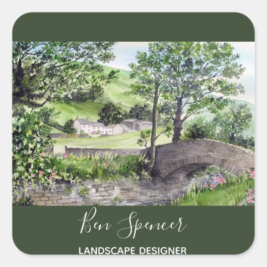 Farmhouse nabij Thirlmere, Lake District, Engeland Vierkante Sticker (Voorkant)