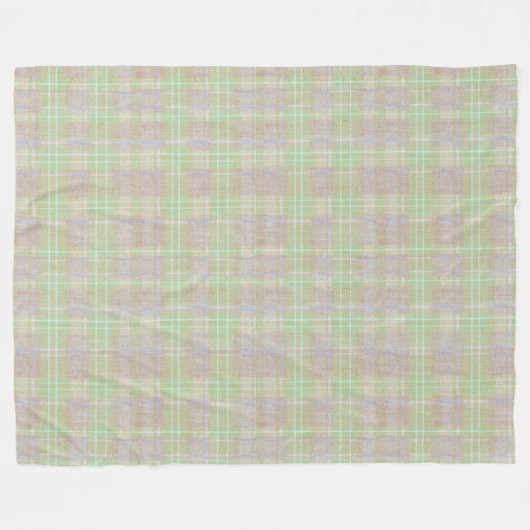 Farmhouse Neutral Sage Plaid Fleece Deken (Voorkant (Horizontaal))