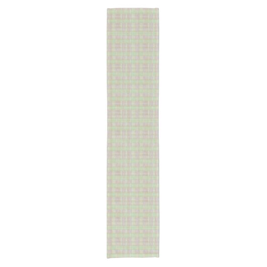 Farmhouse Neutral Sage Plaid Korte Tafelloper (Voorkant)