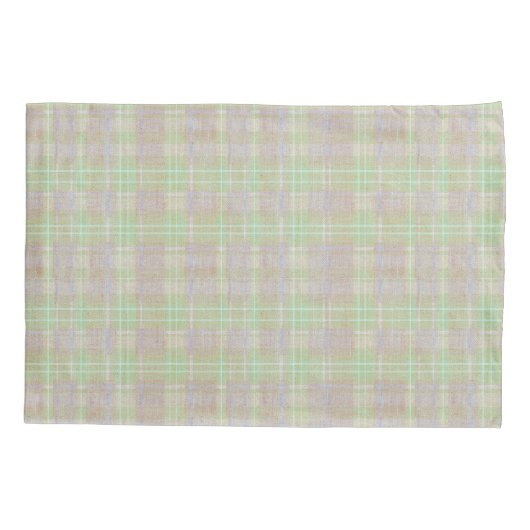 Farmhouse Neutral Sage Plaid Kussensloop (Achterkant-Links)