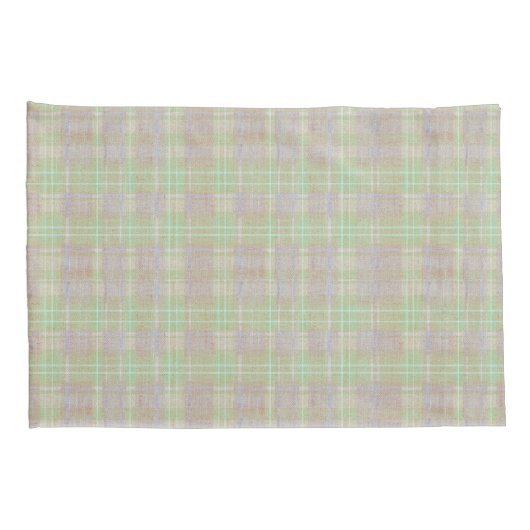 Farmhouse Neutral Sage Plaid Kussensloop (Achterkant-Rechts)