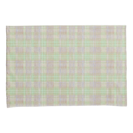 Farmhouse Neutral Sage Plaid Kussensloop (Voorkant-Rechts)
