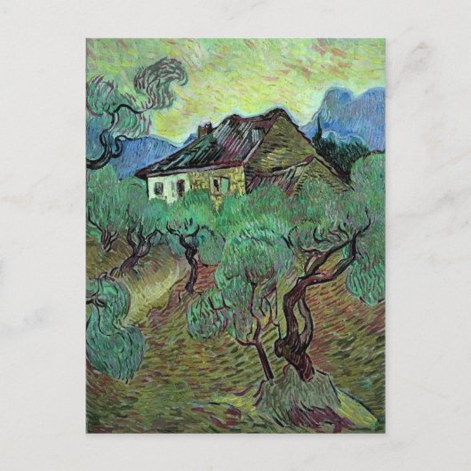 Farmhouse Olive Trees Van Gogh Fine Art Briefkaart (Voorkant)