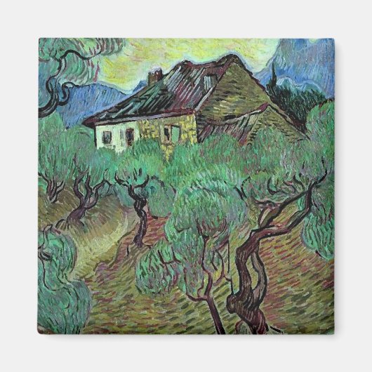 Farmhouse Olive Trees Van Gogh Fine Art Magneet (Voorkant)