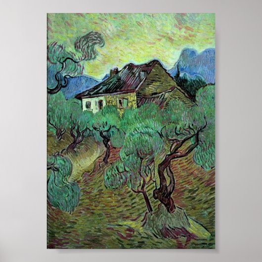 Farmhouse Olive Trees Van Gogh Fine Art Poster (Voorkant)
