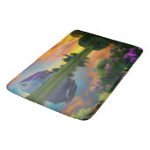 Farmhouse Paarse Roof Pond bij zonsopgang Badmat (Gekanteld)