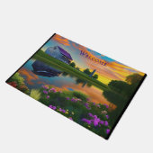 Farmhouse Paarse Roof Pond bij zonsopgang Deurmat (Schuin)