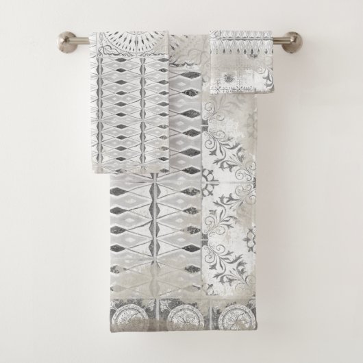 Farmhouse Patchwork gemengd Tile Pattern Distress Bad Handdoek (Insitu)