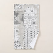 Farmhouse Patchwork gemengd Tile Pattern Distress Bad Handdoek (Handdoek)