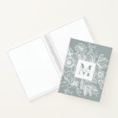 Farmhouse Peony Monogram Navy Light Grey Notitieboek (Binnen)